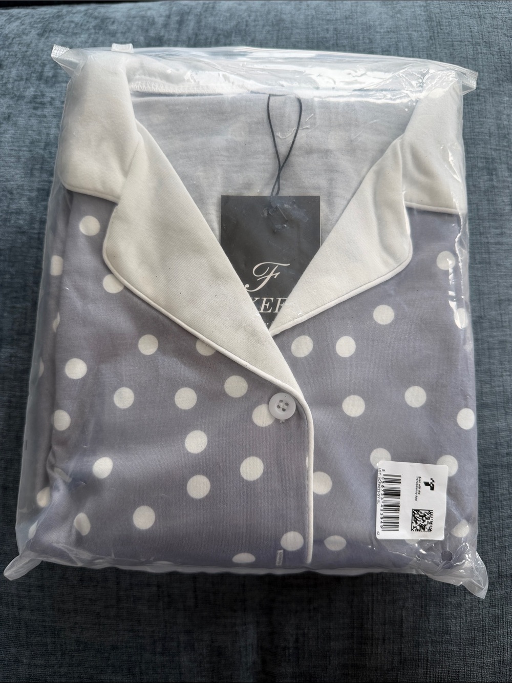 Classic Polka Dot Two-Piece Pajama Set - Grey/White - Picture 2 of 3